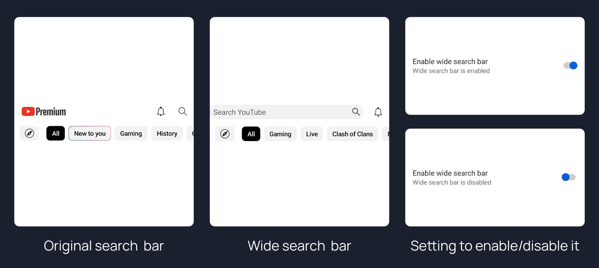 Wide search bar