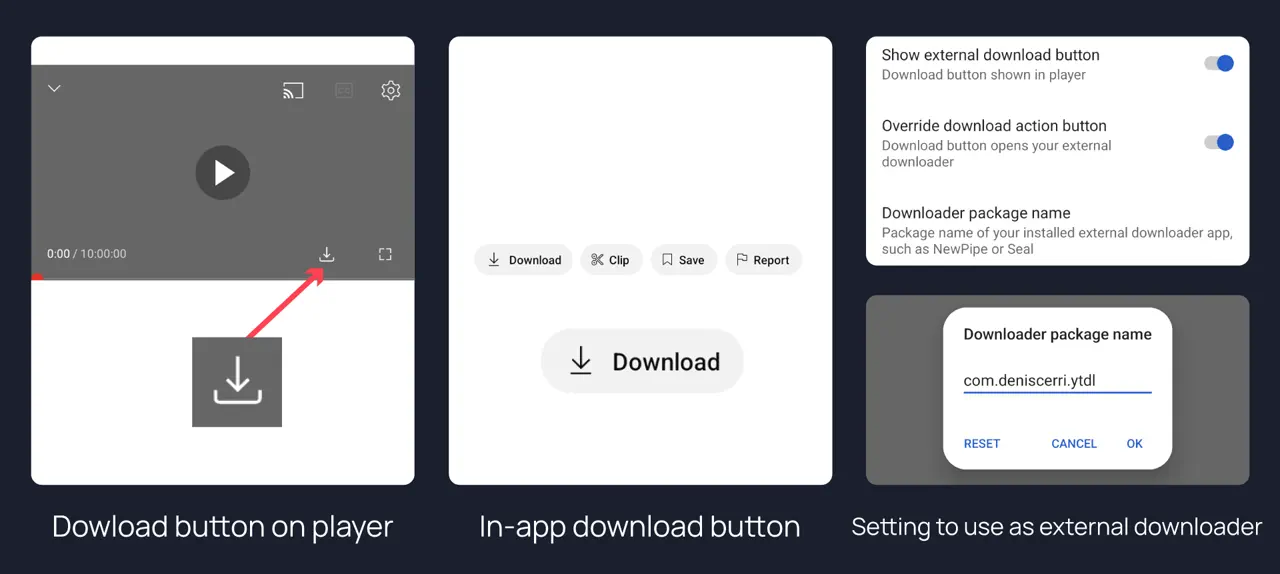 Hand downloads to another app