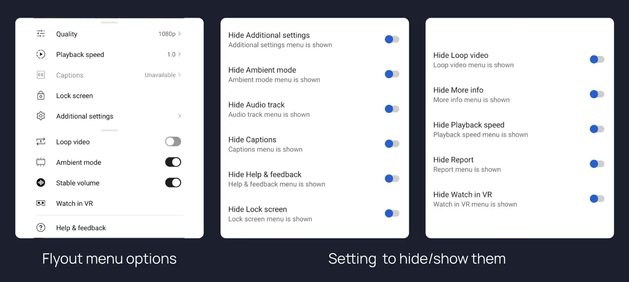 Trim the player menu