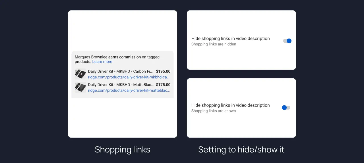 Affiliate shopping links