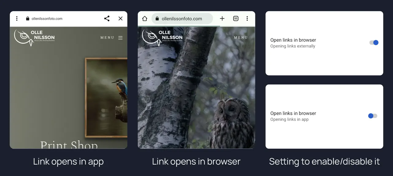 Open links in your browser