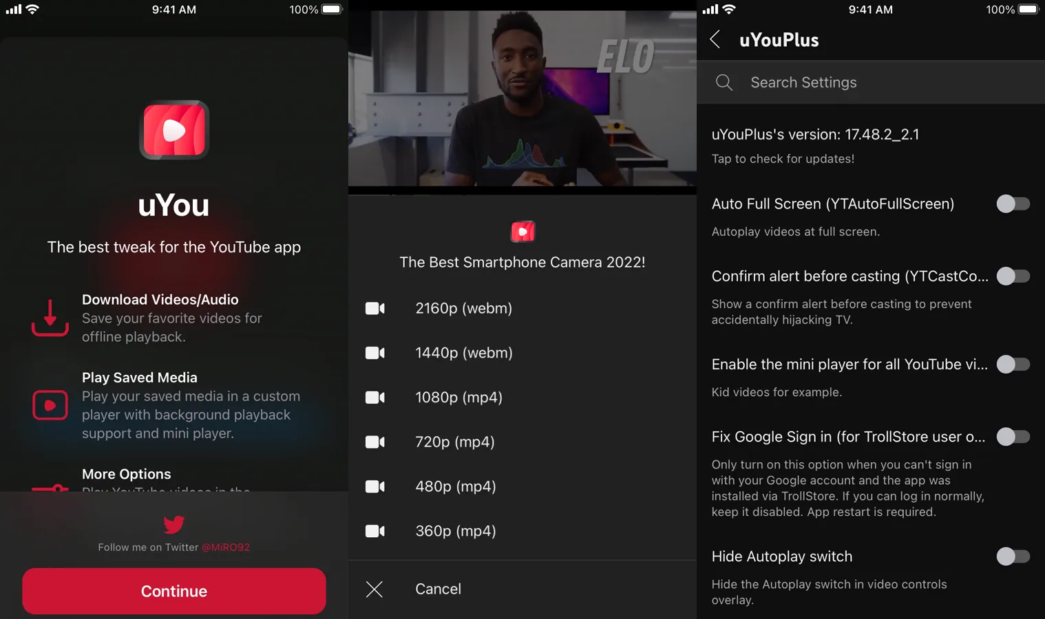 uYouEnhanced on iPhone – free ReVanced alternative with downloads and uYouPlus settings